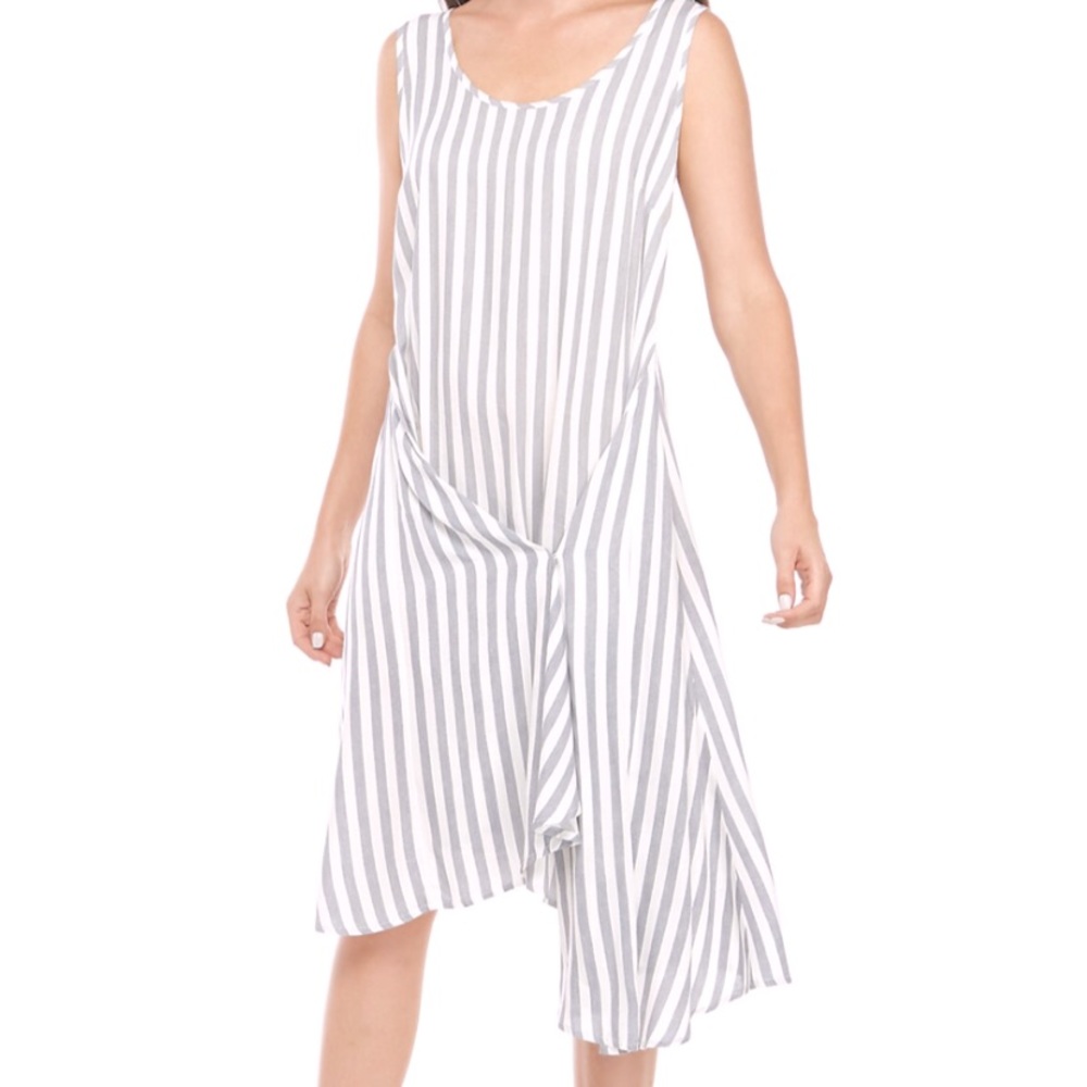 NWT MSK striped dress w/snap front